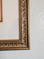 Blue and White Framed Bathroom Print
