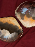 Pair of Scalloped Brass Wall Hangings