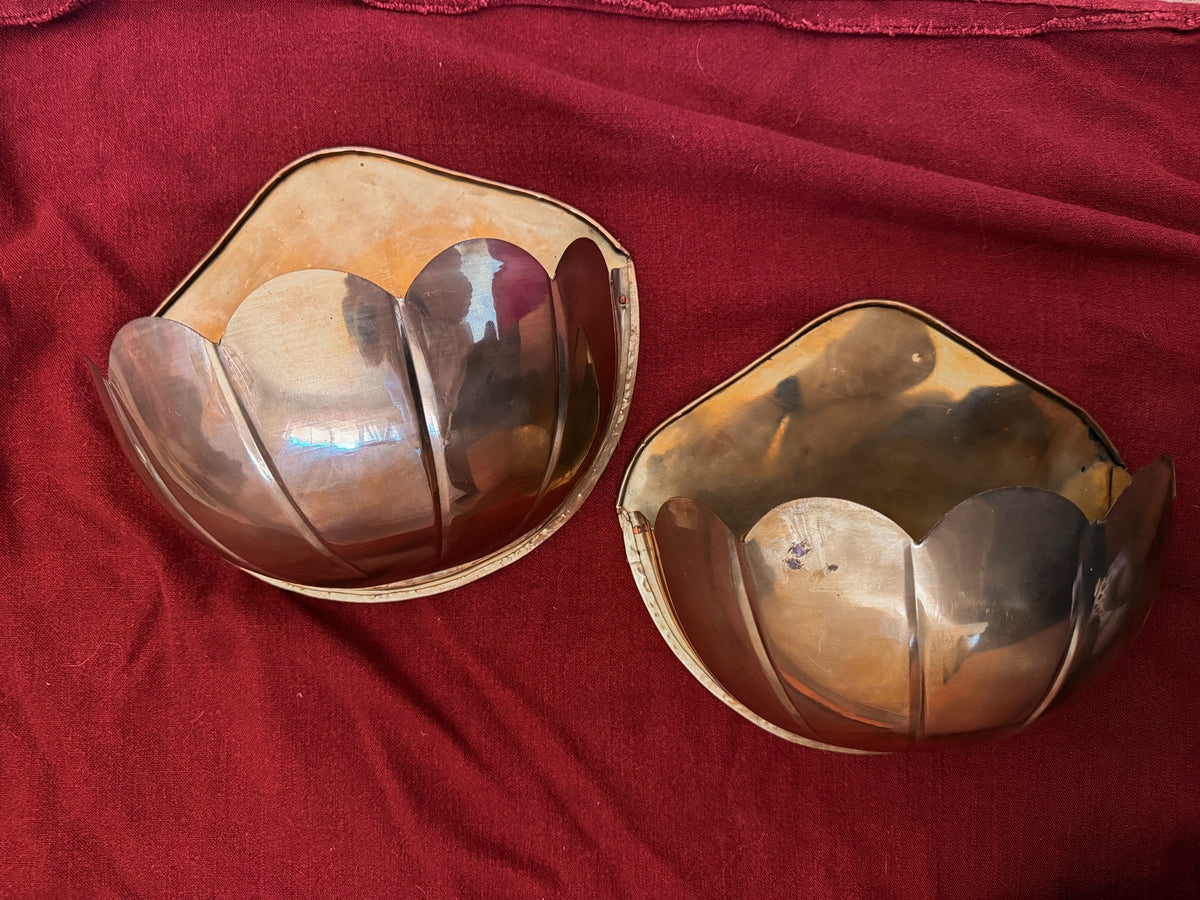 Pair of Scalloped Brass Wall Hangings