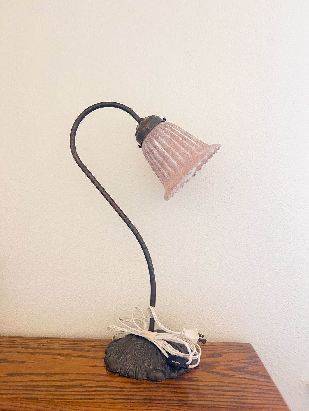 Lamp with Ceramic Floral Shade