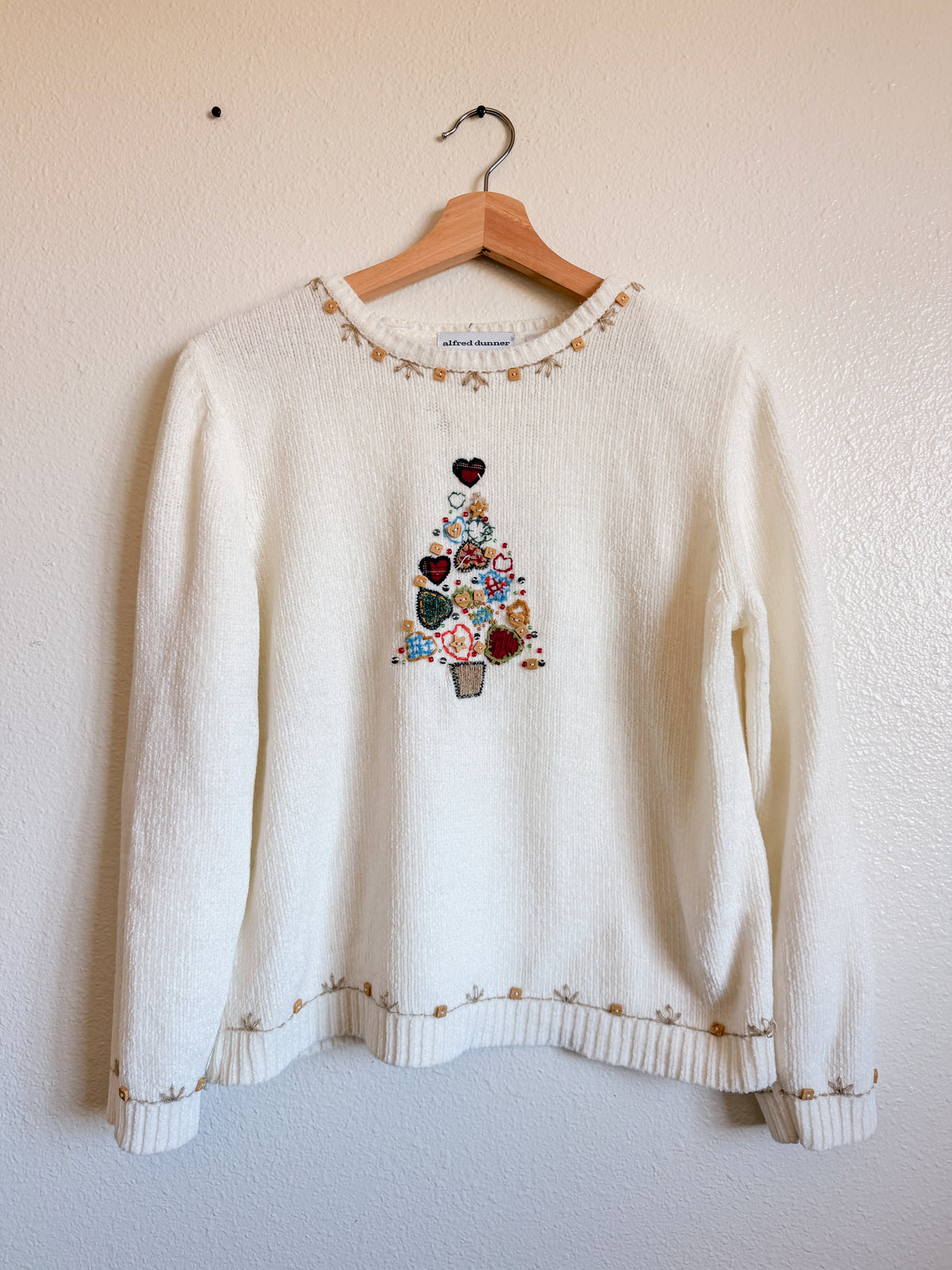 Beaded Christmas Tree Sweater -Size PXL