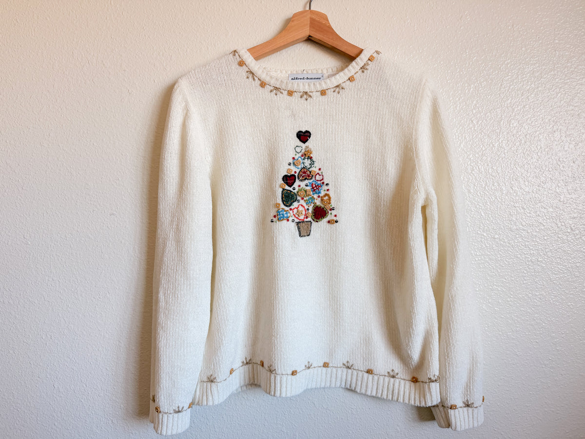 Beaded Christmas Tree Sweater -Size PXL