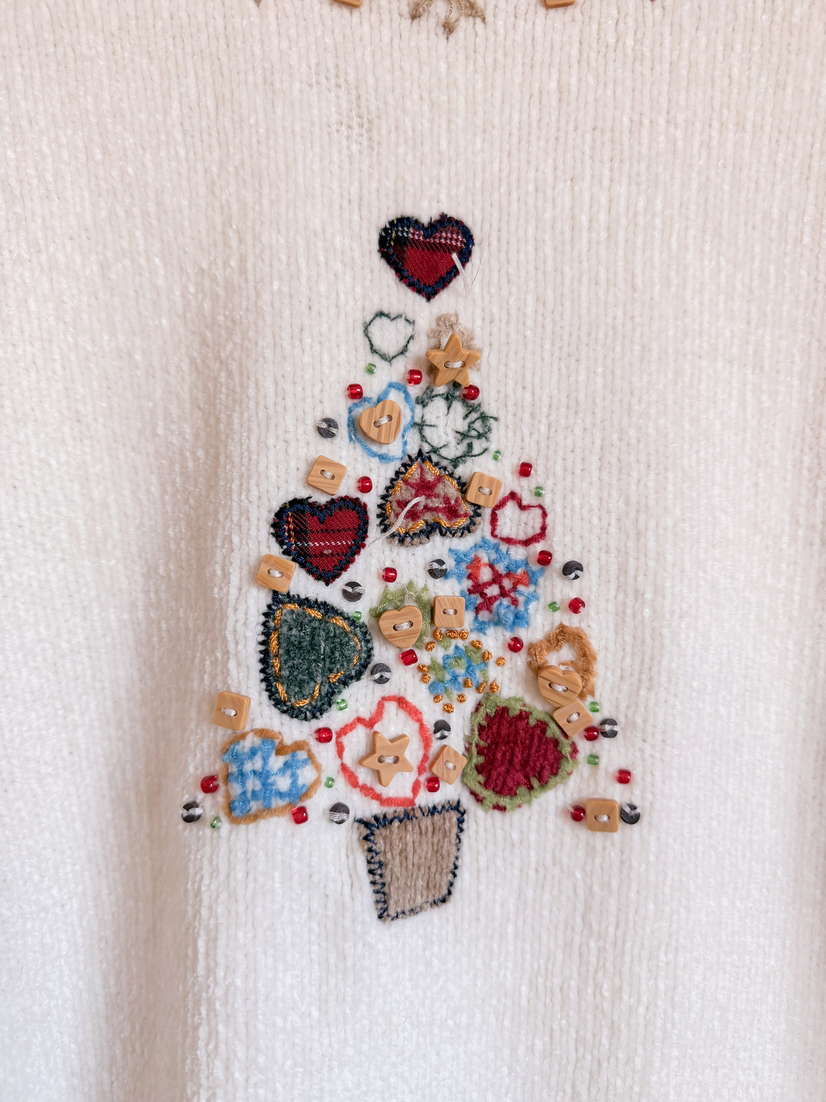 Beaded Christmas Tree Sweater -Size PXL