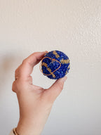 Blue and Gold Beaded Ornament