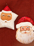 Hand Carved Santa Ornaments