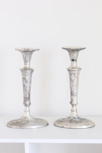 Ornate Silver Candle Holders
