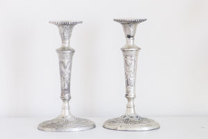 Ornate Silver Candle Holders