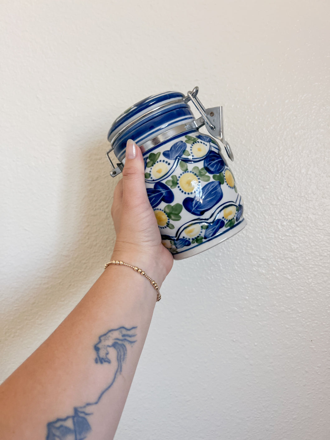 Hinged Floral Canister