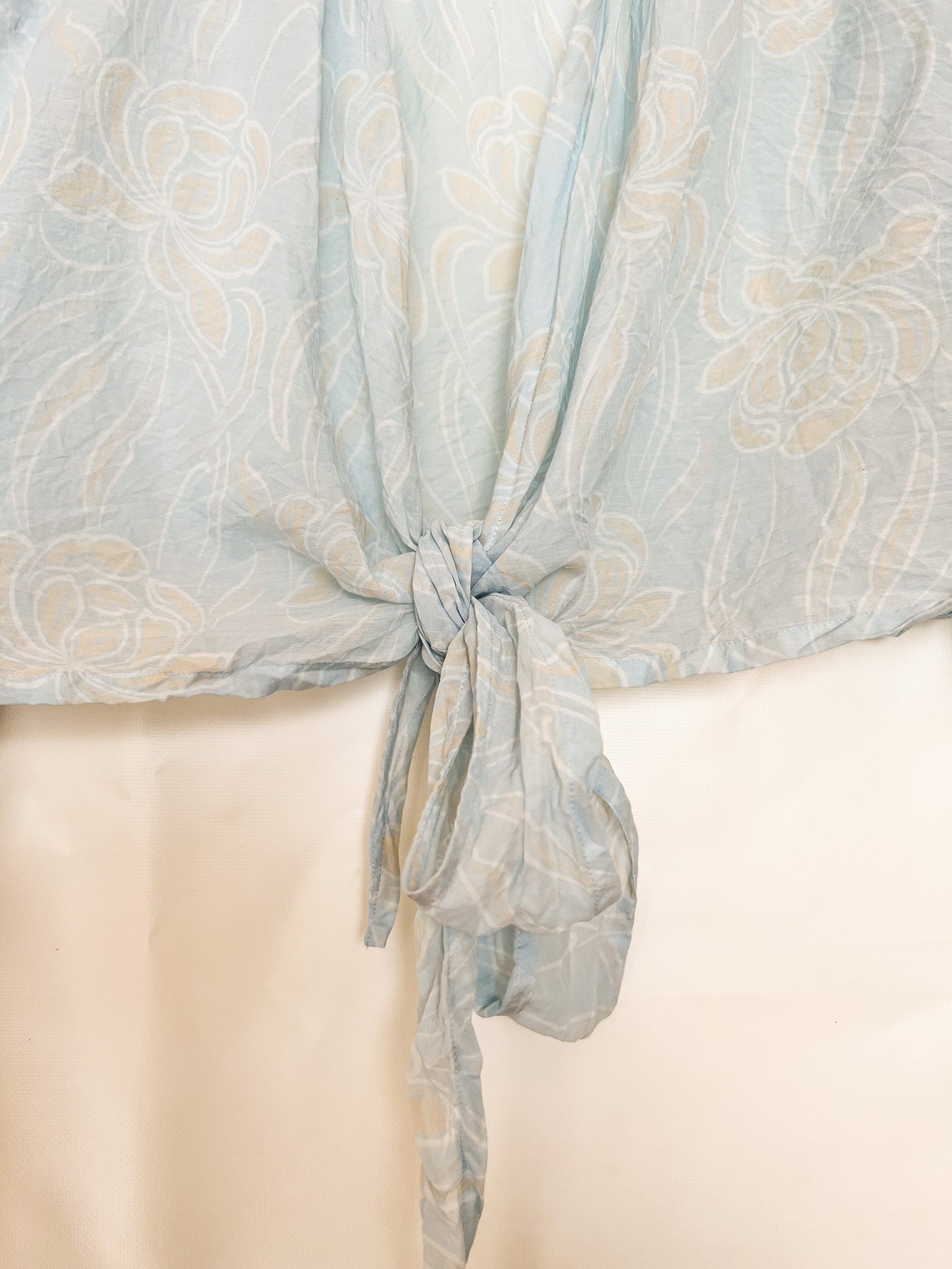Sheer Blue Floral Button Up - Size S