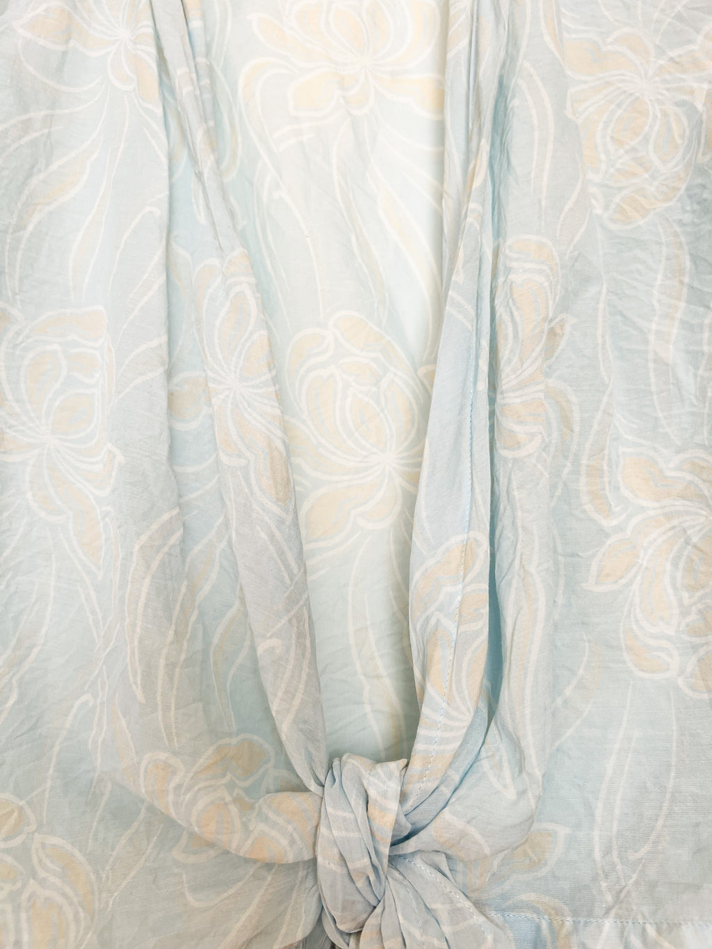 Sheer Blue Floral Button Up - Size S