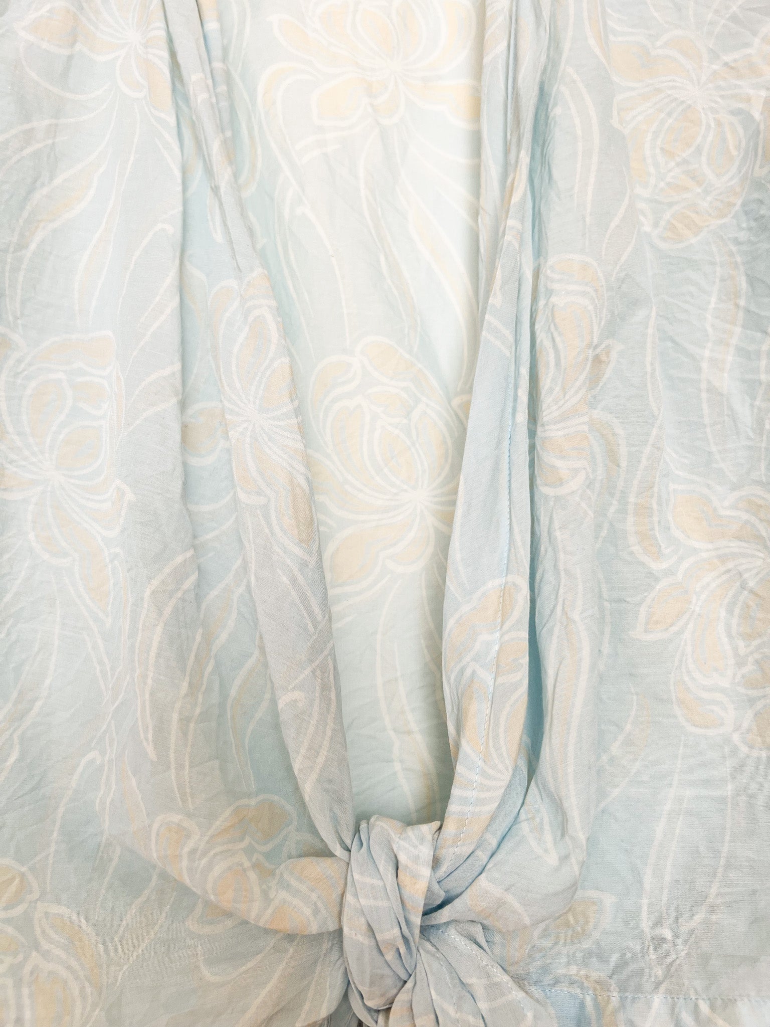Sheer Blue Floral Button Up - Size S