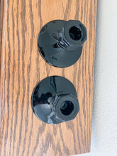 Load image into Gallery viewer, Pair of Black Glass Candle Holders
