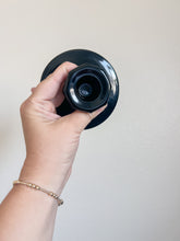 Load image into Gallery viewer, Pair of Black Glass Candle Holders

