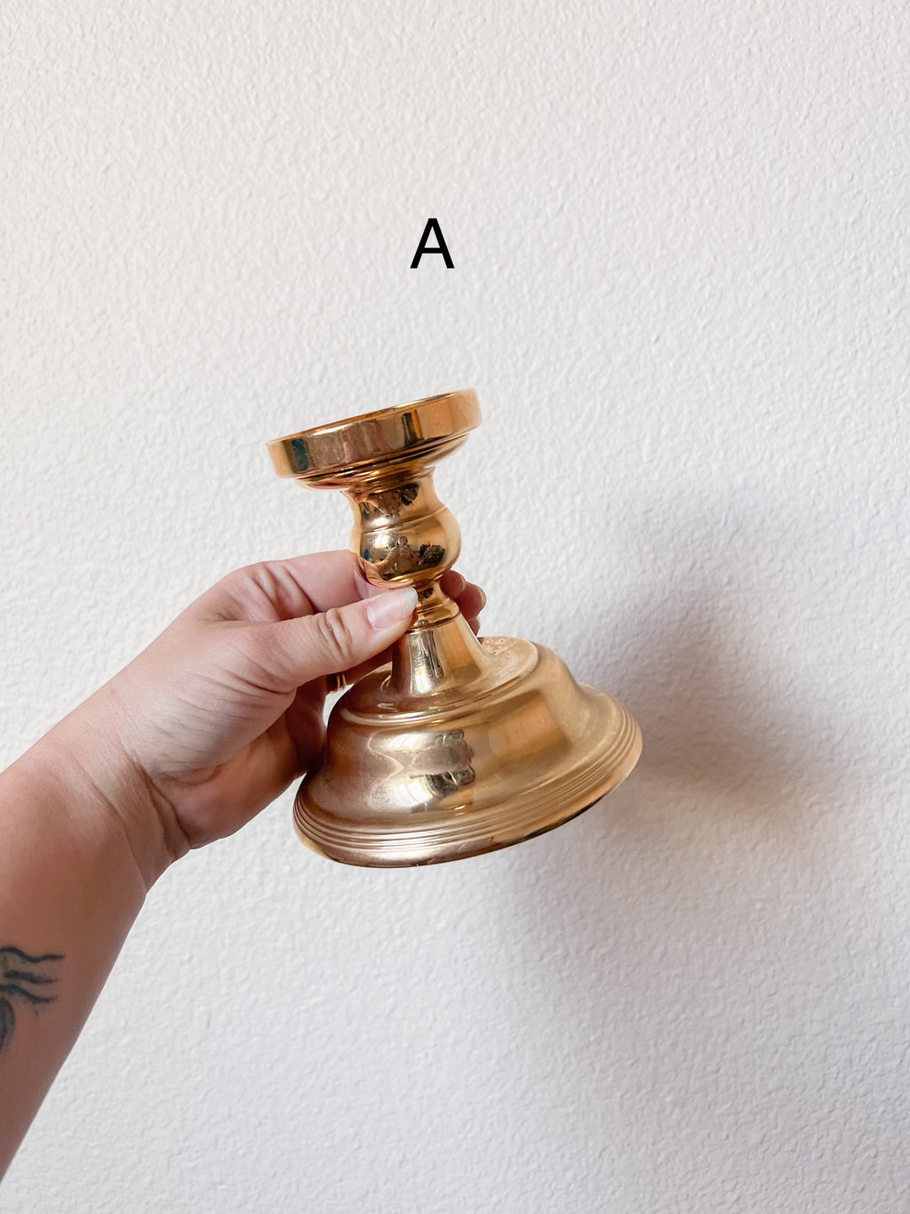 Mismatched Brass Candleholders