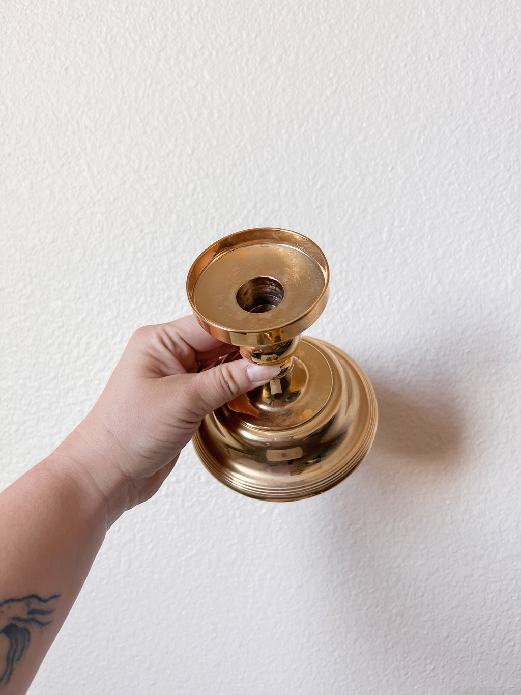 Mismatched Brass Candleholders