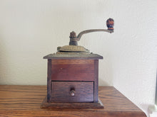 Load image into Gallery viewer, Wood and Brass Coffee Grinder

