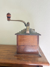 Load image into Gallery viewer, Wood and Brass Coffee Grinder
