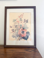 Framed Floral Lithograph Print
