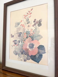 Framed Floral Lithograph Print
