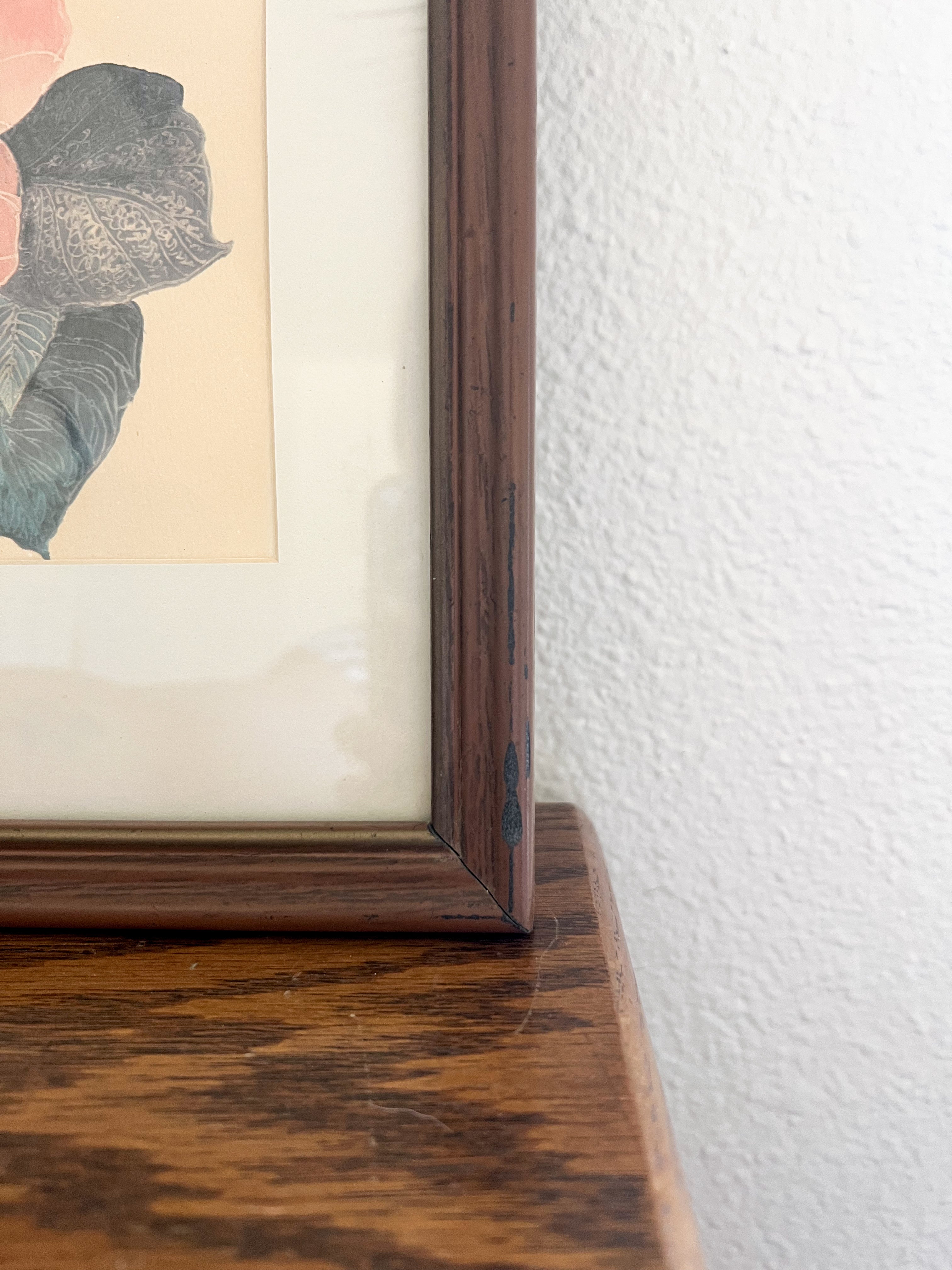 Framed Floral Lithograph Print