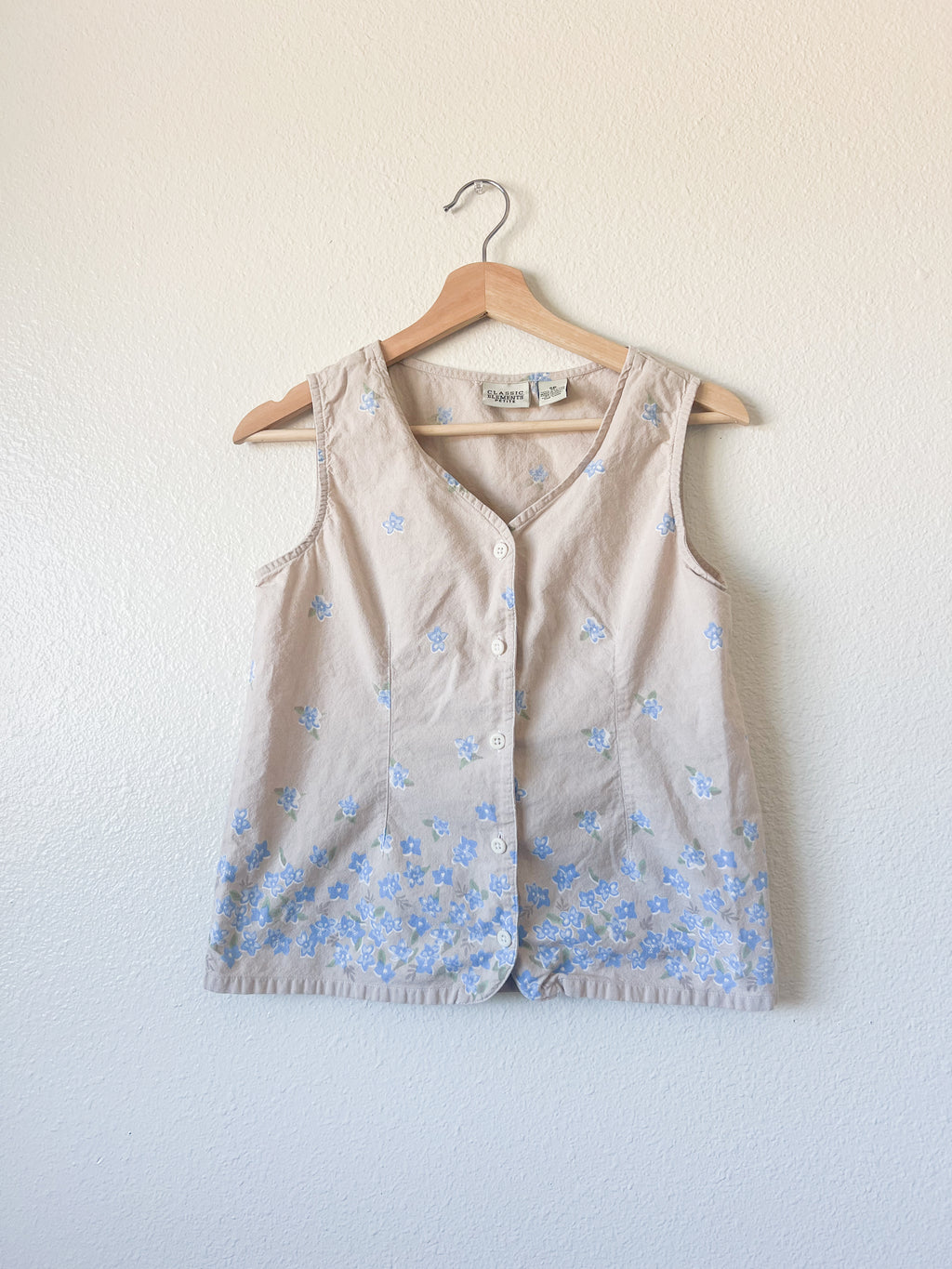 Floral Button Up Tank- Size SP
