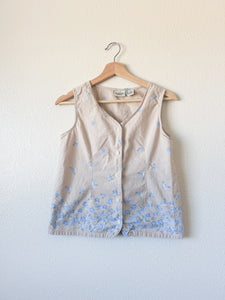 Floral Button Up Tank- Size SP
