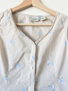 Floral Button Up Tank- Size SP