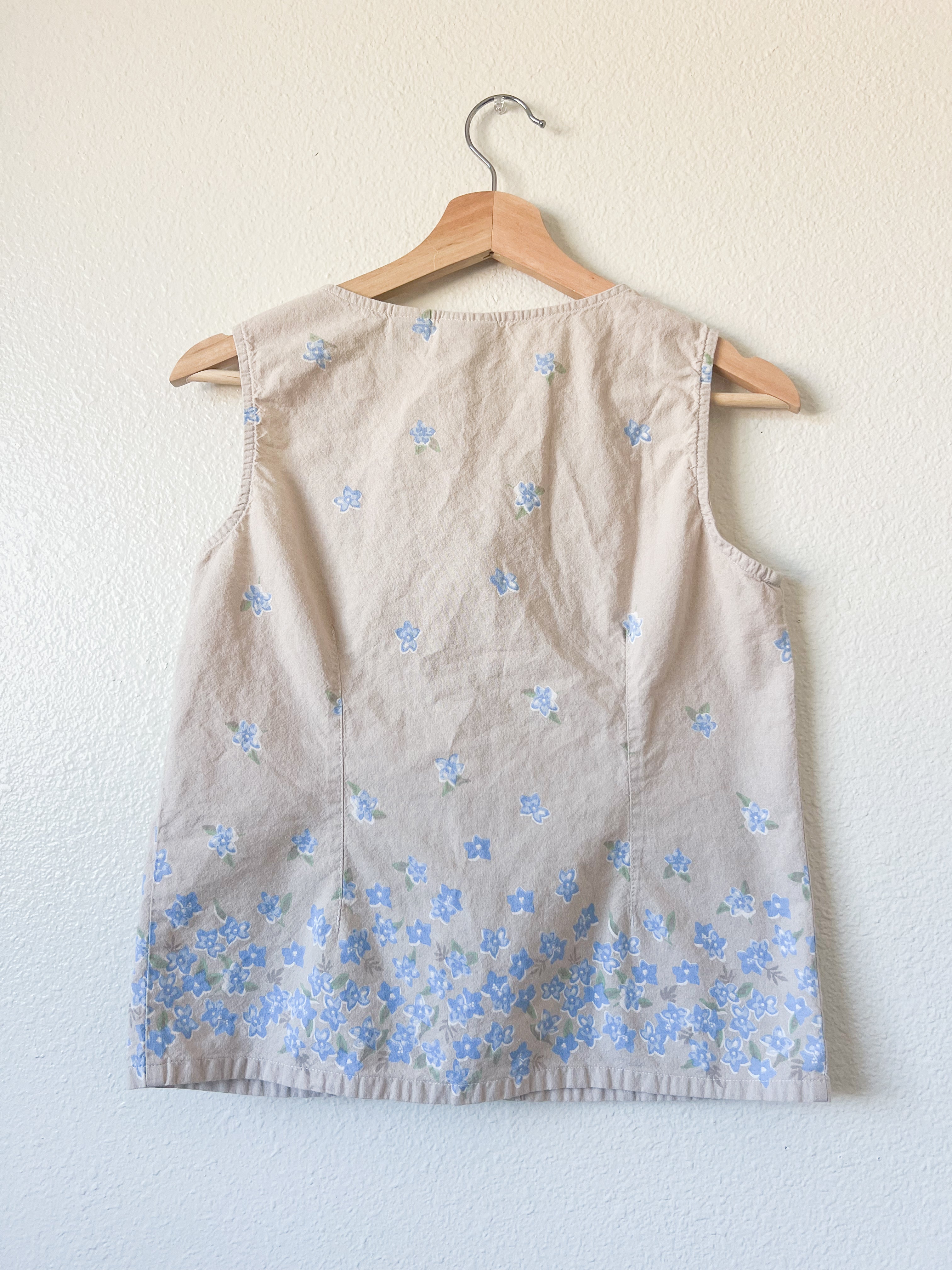 Floral Button Up Tank- Size SP