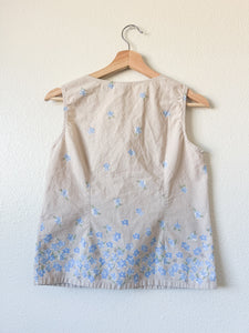 Floral Button Up Tank- Size SP