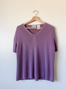 Purple Short Sleeved Sweater - Size XL