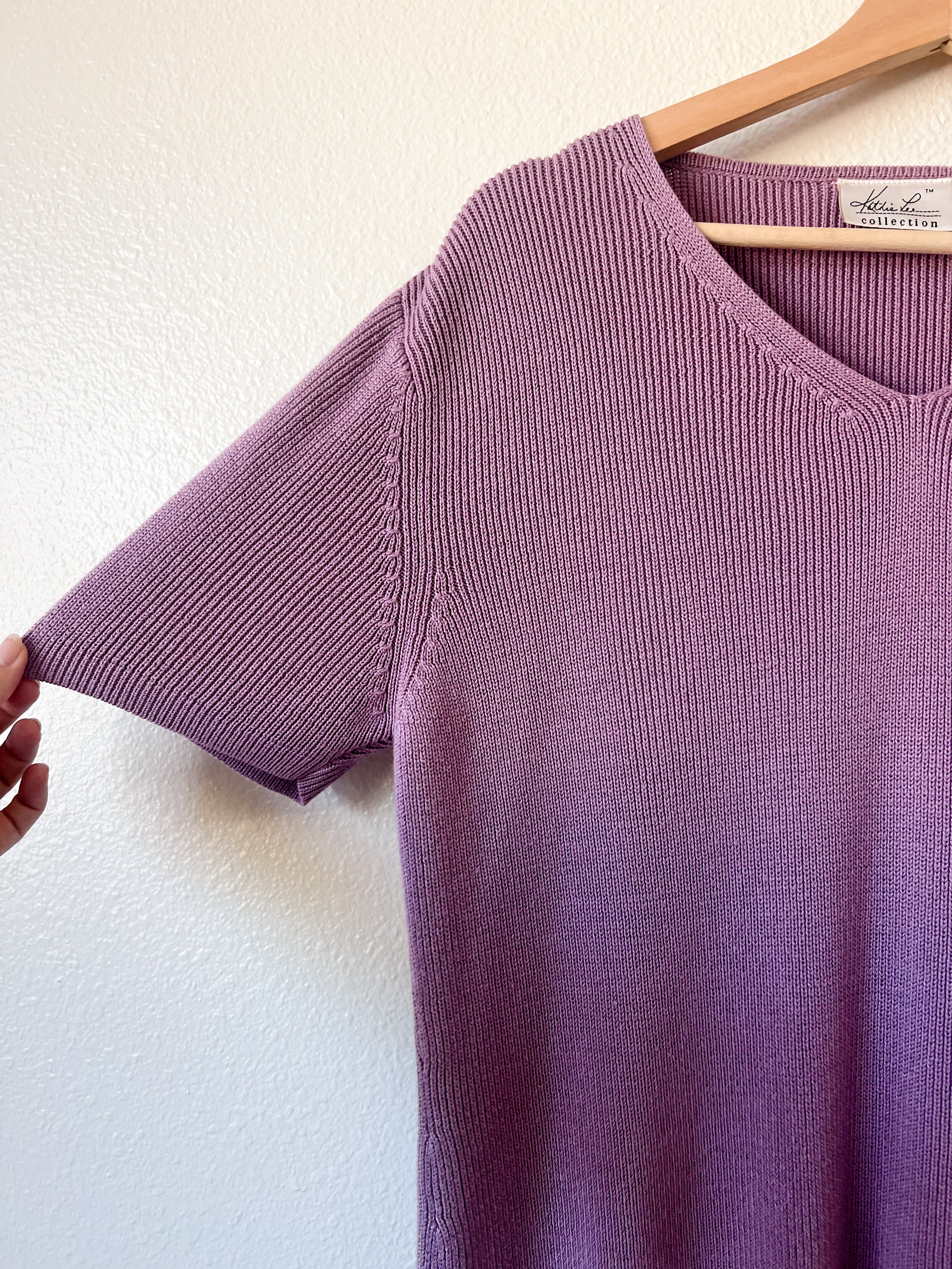 Purple Short Sleeved Sweater - Size XL