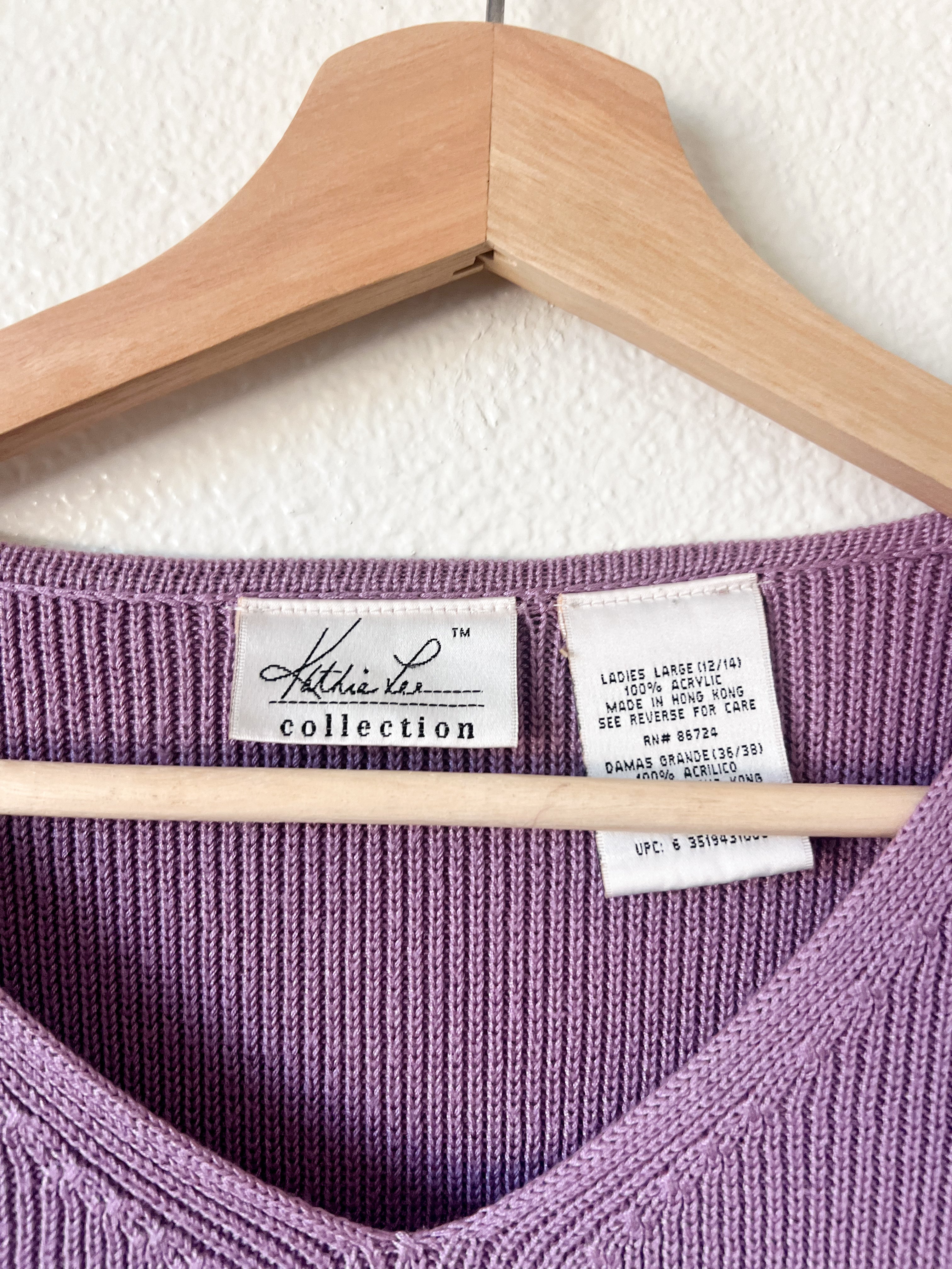 Purple Short Sleeved Sweater - Size XL