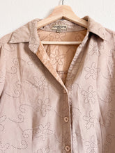 Load image into Gallery viewer, Floral Suede Button Up - Size 1X
