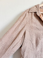 Floral Suede Button Up - Size 1X