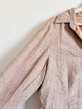 Load image into Gallery viewer, Floral Suede Button Up - Size 1X
