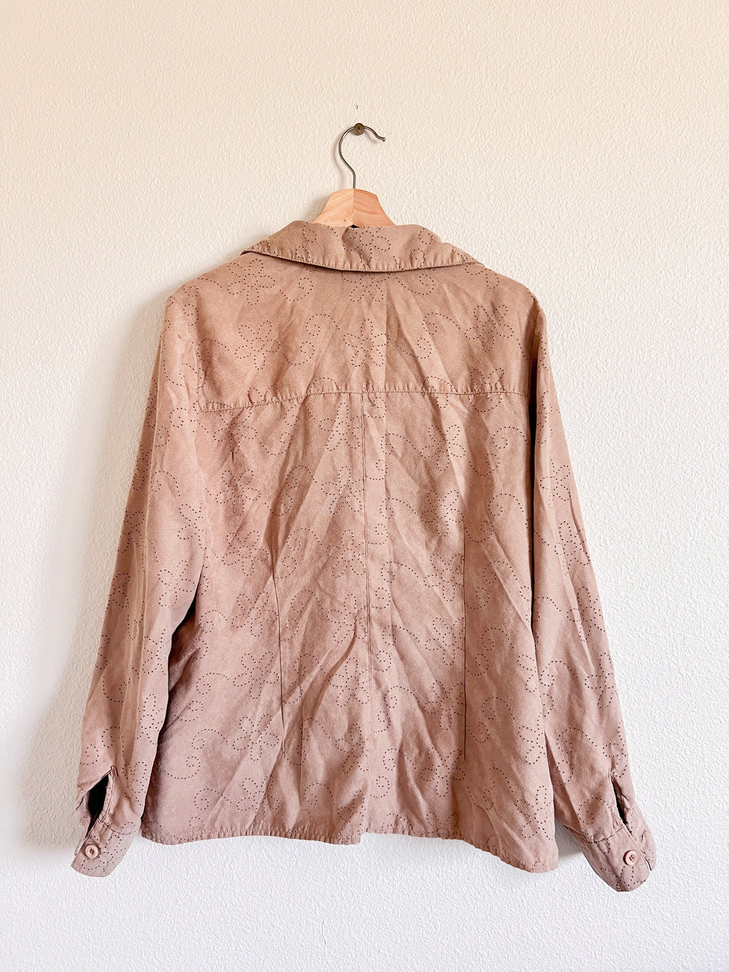Floral Suede Button Up - Size 1X