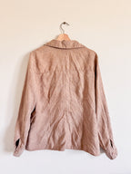 Floral Suede Button Up - Size 1X