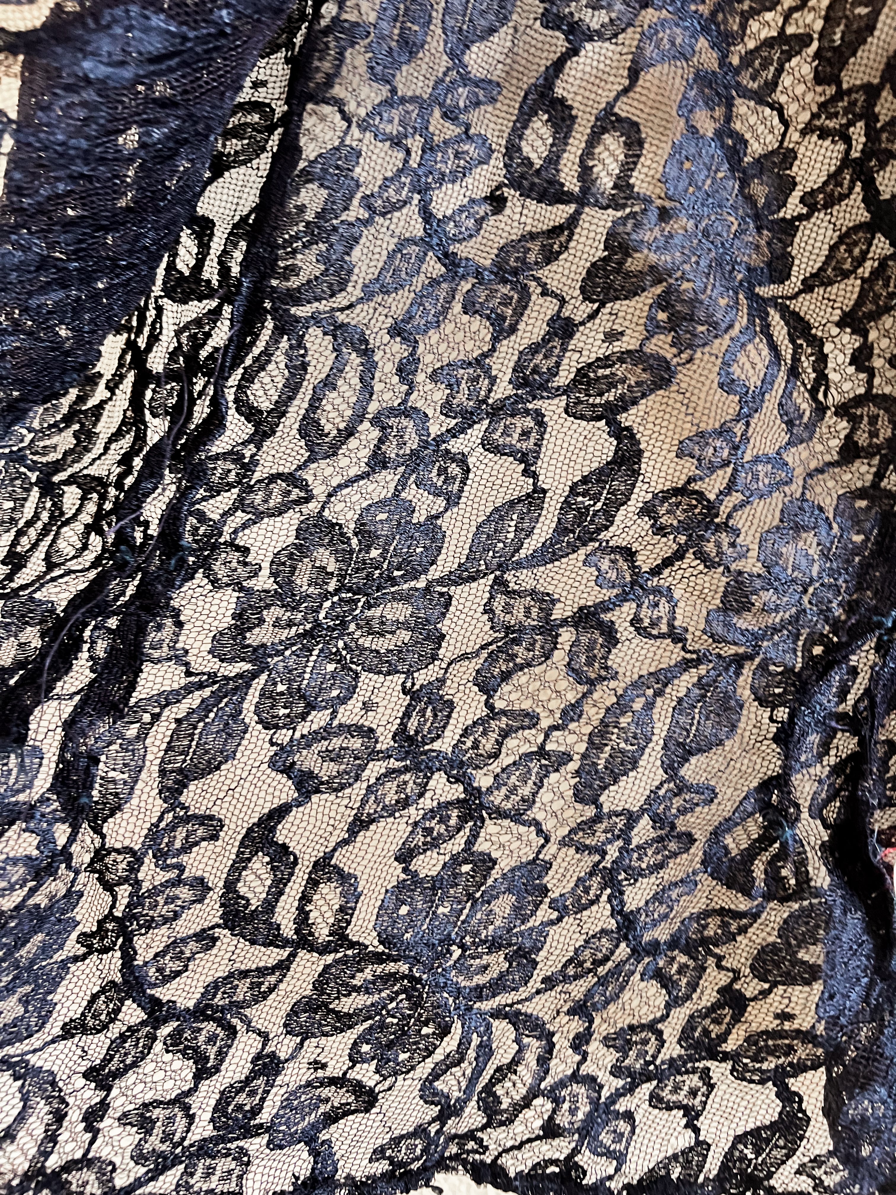 1950s Black Lace Coverup - S/M
