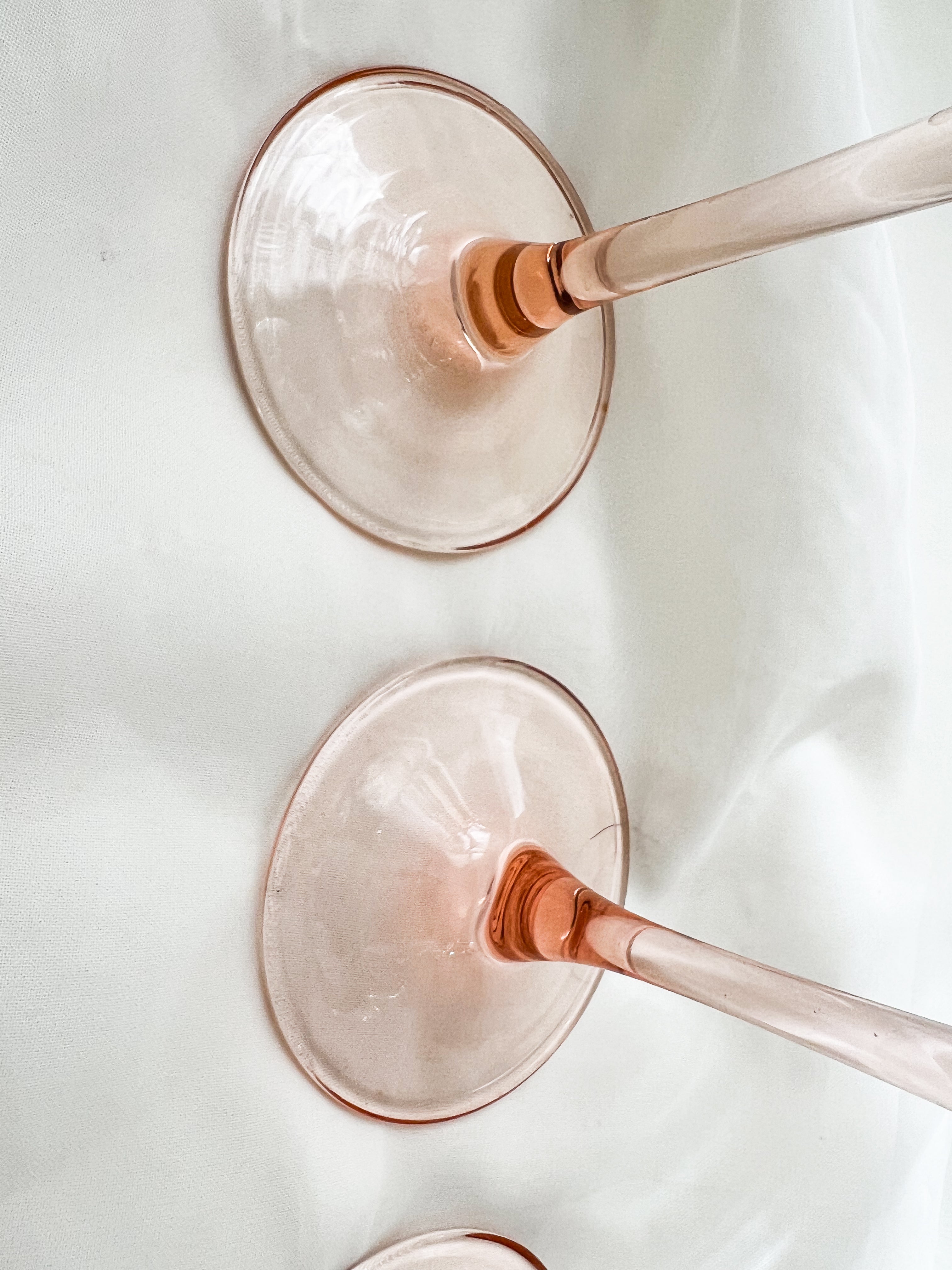 Pink Stem Champagne Glasses
