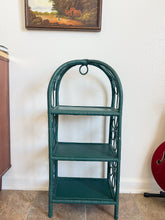 Load image into Gallery viewer, Green Three Tier Wicker Shelf
