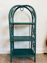 Load image into Gallery viewer, Green Three Tier Wicker Shelf
