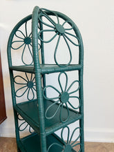 Load image into Gallery viewer, Green Three Tier Wicker Shelf
