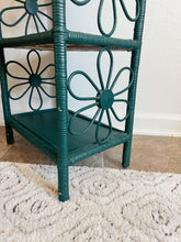 Load image into Gallery viewer, Green Three Tier Wicker Shelf
