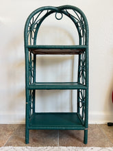 Load image into Gallery viewer, Green Three Tier Wicker Shelf
