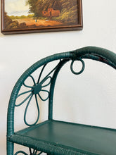Load image into Gallery viewer, Green Three Tier Wicker Shelf
