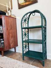 Load image into Gallery viewer, Green Three Tier Wicker Shelf
