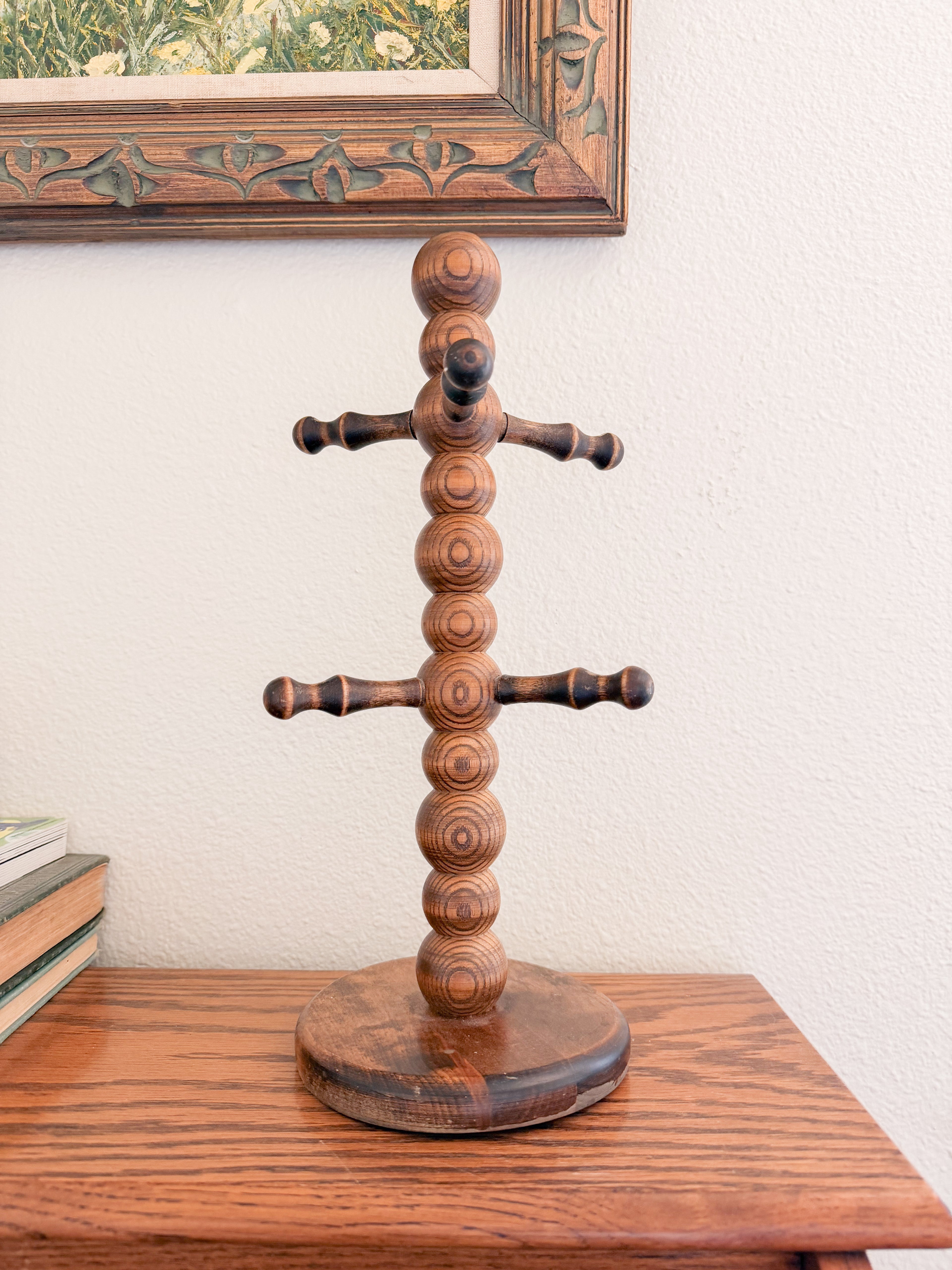 Vintage Wooden Mug Tree