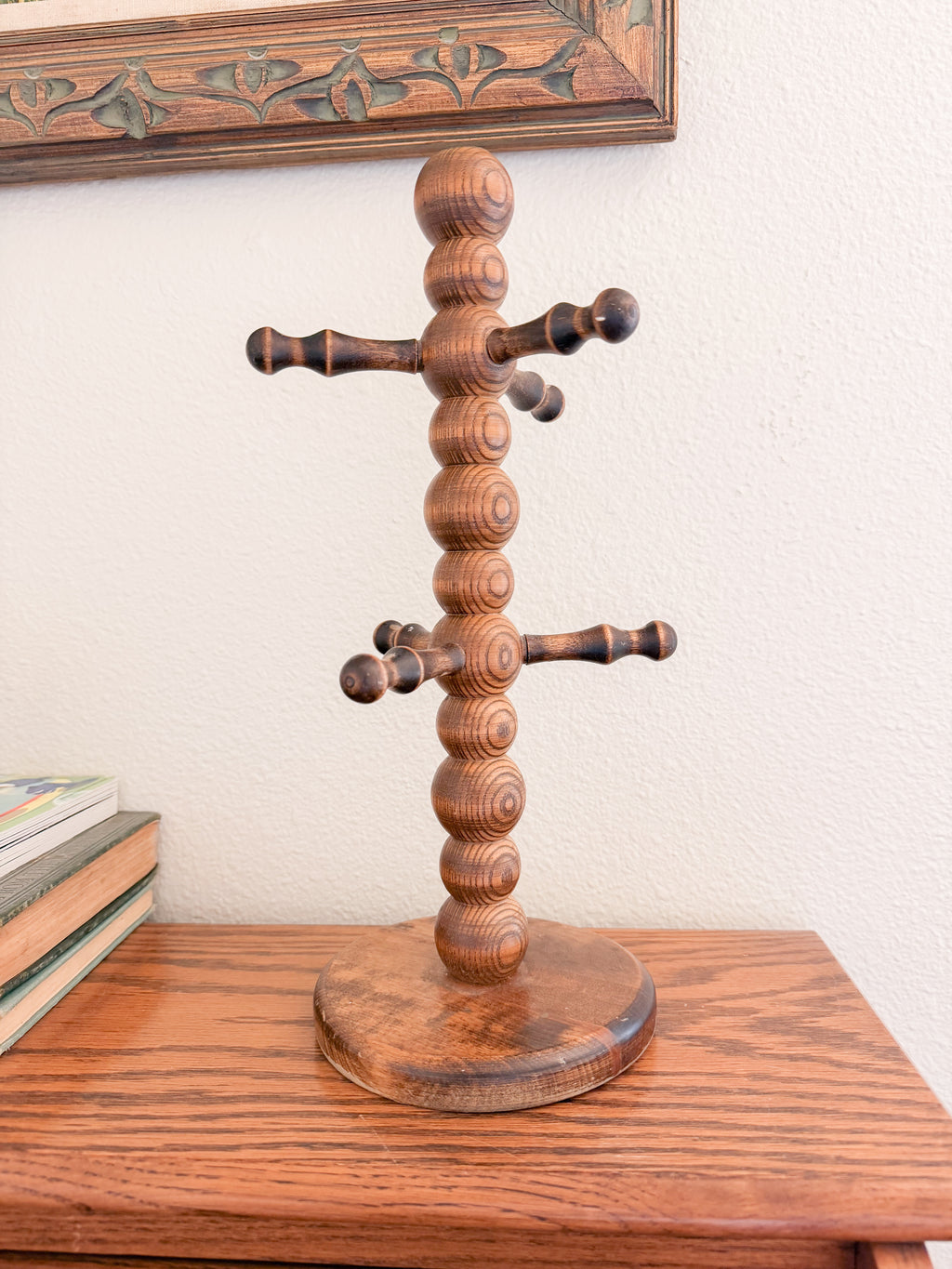 Vintage Wooden Mug Tree