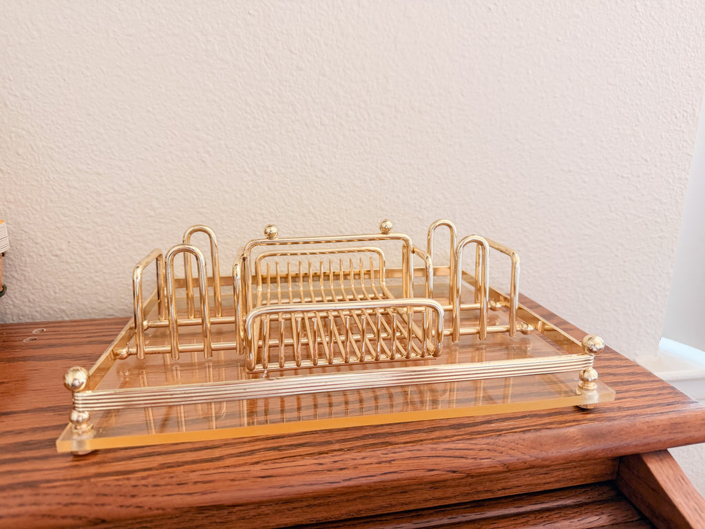 Gold and Lucite Organizer
