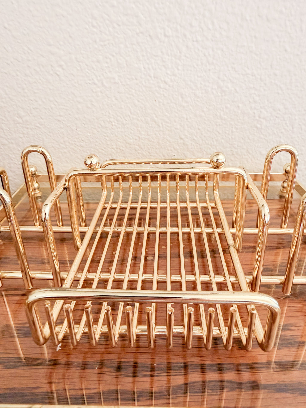 Gold and Lucite Organizer